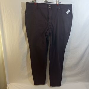 MAURICES High Rise Jegging -maroon Red Plum Skinny Jeans 44x30 Size 24W NWT